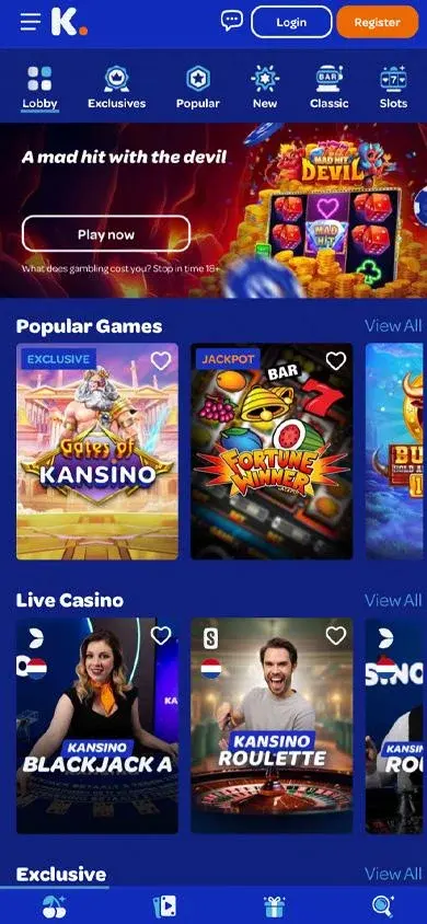 inloggen op je Kansino account